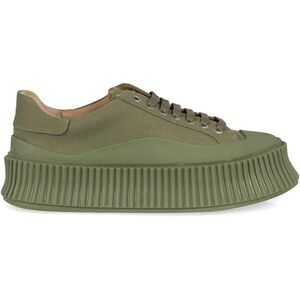 JIL SANDER Platform Sole Canvas Sneakers Women GREEN